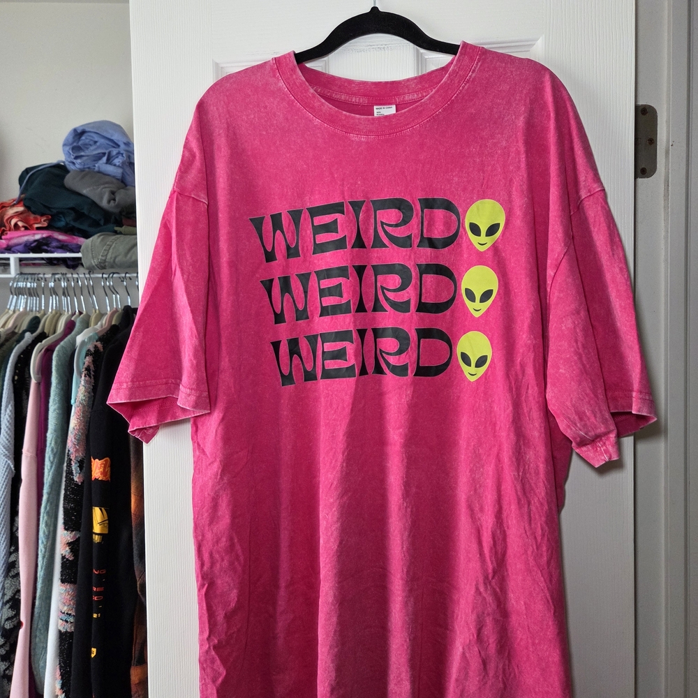 Pink Graphic T-Shirt with Alien Design